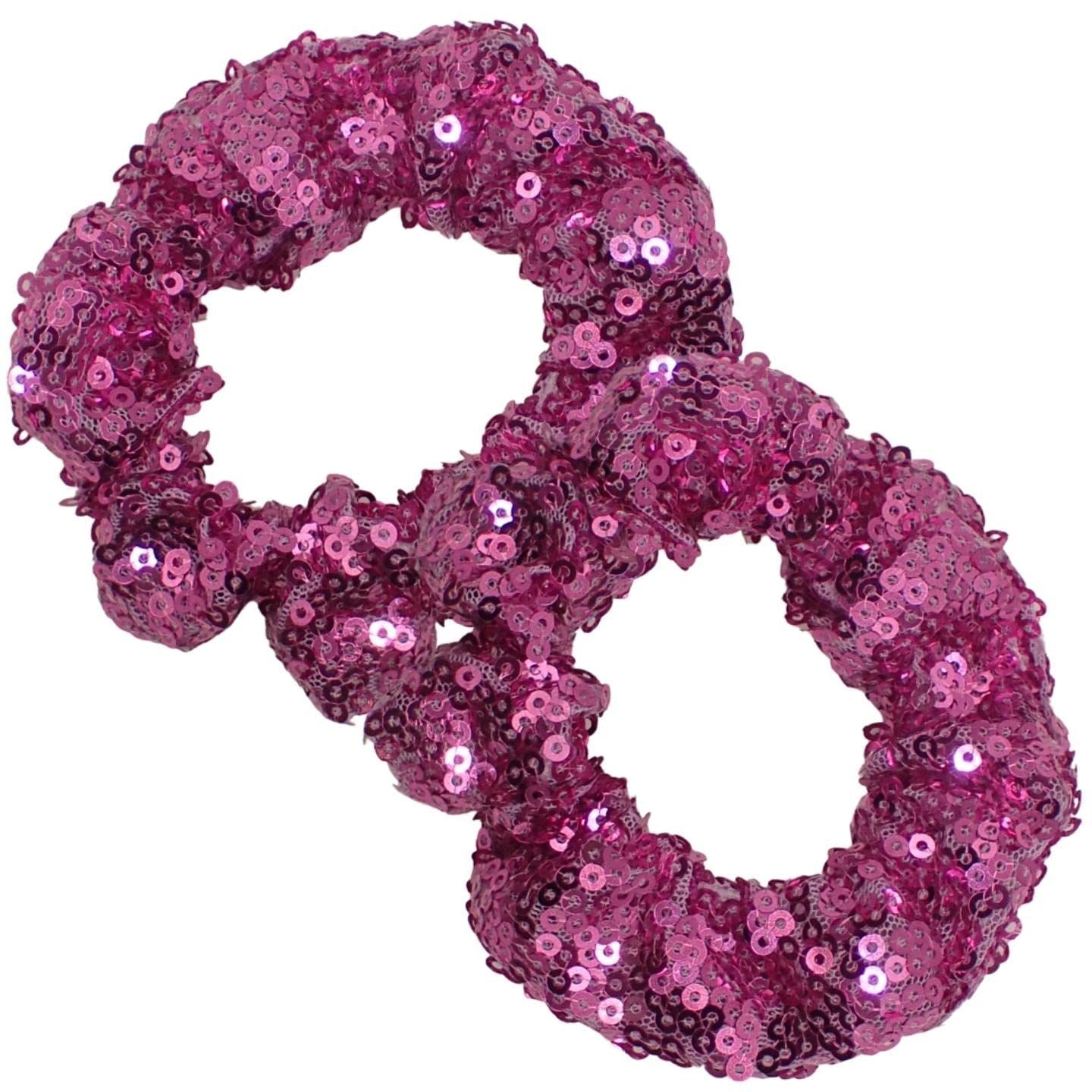 Sparkly Sequin Scrunchies Set of 2, Scrunchie for Girls Hair, Hair Tinsel Alternative, Sequins Bobble for Christmas, Hair Sequins for Girls & Women Bobbles, Xmas Hairstyle